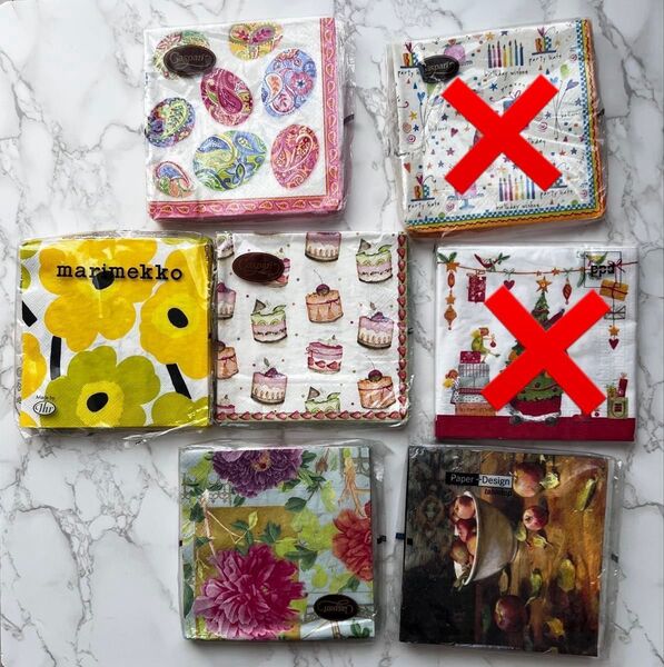 【バラ売り可】ペーパーナプキンセット(marimekko, Caspari)