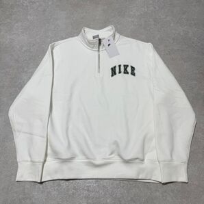 新品 未使用 NIKE ナイキ スウェット ハーフジップ プルオーバー トレーナー 裏起毛 L ホワイト 白