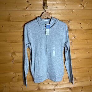 ●新品 GU UVカット フルジップパーカー 長袖 グレー XLサイズ 1639円身幅51着丈59