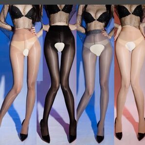 超セクシー【8609】4色セット つるつる 美脚 オープンクロッチ タイツ ストッキング 誘惑 パンスト 悩殺