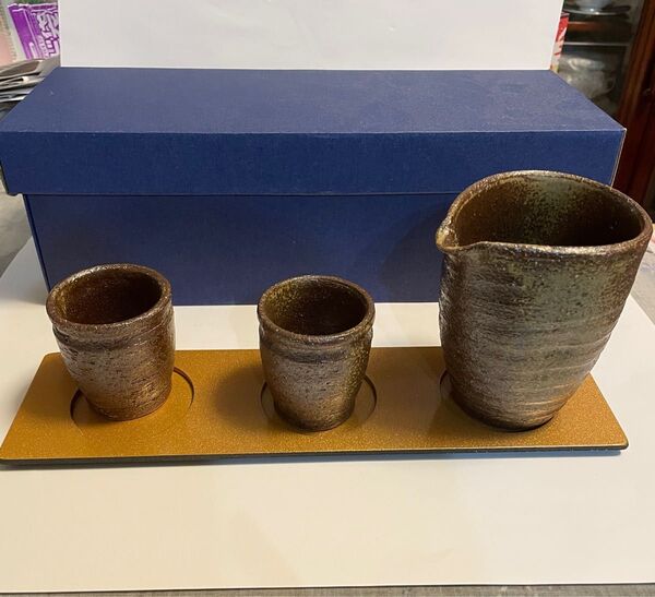 備前釉徳利 ぐい呑みセット