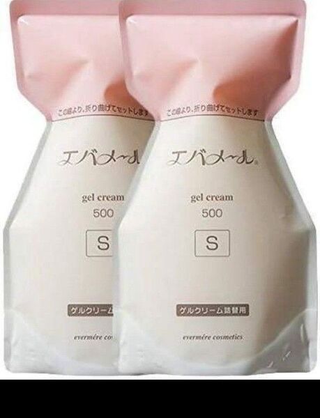 2個 エバメール ゲルクリーム Sタイプ 詰替 500g オールインワンジェル 箱出し リフィル Sタイプ詰替用