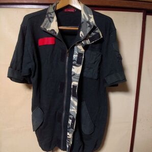 BEST ベスト 迷彩×黒 M ビンテージ 古着 昭和レトロ