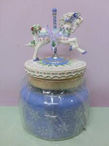 AVONka Roo cell candle holder me Lee go- Land Vintage figure Avon snow. crystal horse rotation wooden horse *Carousel Merry go round