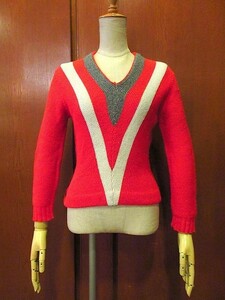  Vintage 70*s* Kids V neck design sweater *200218s7-k-swr knitted USA acrylic fiber old clothes child clothes tops 