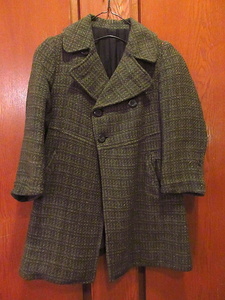  Vintage 30's40's* Kids wool double breast coat *200223f8-k-ct old clothes jacket child clothes pea coat outer 