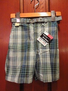  Vintage 60's*DEADSTOCK Kids check cotton shorts 5*200226s7-k-sht 1960s dead stock short pants 