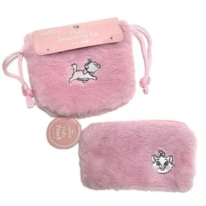 おしゃれキャット マリーちゃん ファー巾着 ファーポーチ ふわふわポーチ ピンク ディズニー セリア seria