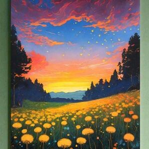 【No.75】ダイヤモンドアート☆スターターキット☆お花畑×風景☆飾れるインテリア趣味DIY1