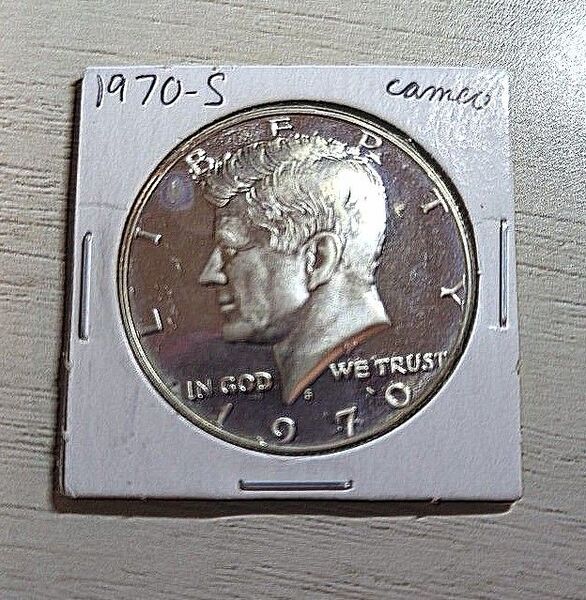 1970年 ケネディ ハーフダラー銀貨 (ミントマーク S)プルーフ カメオ