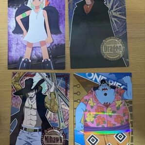 ワンピース ブロマイドガム ミホーク Sスネイク ドラゴン ジンベエ