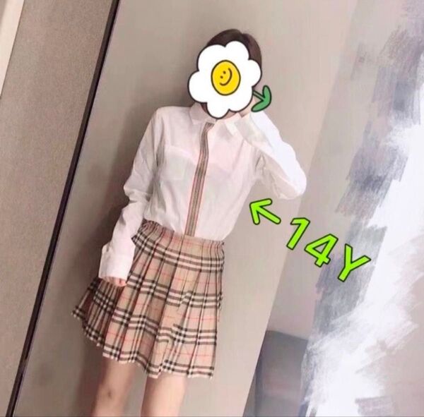 バーバリー Burberry コットン 長袖 シャツ ホワイト 14Y
