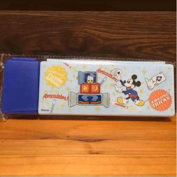 新品ディズニー ミッキー & ドナルド ペンケース 筆箱(青)