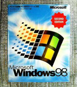 【4554】Microsoft Windows 98 Second Edition 通常版 未開封品 マイクロソフト ウィンドウズ SE セカンド 新規 リテール 製品版 PC-9800可