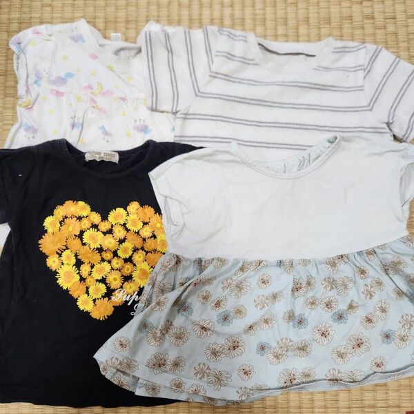 【まとめ売り】女の子 トップス カットソー 半袖Tシャツ 夏服 保育園着