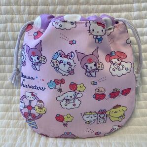 No.414 ちいかわ サンリオ ミニ巾着袋 ハンドメイド