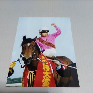 藤田伸二さん 元騎手 ムッシュシェクル 写真 競馬 阪神大賞典 競馬 ジョッキー サイズ13×20