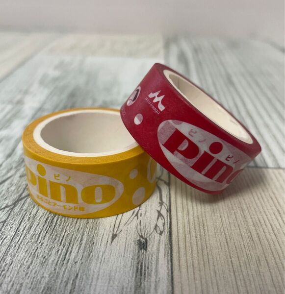 pino ピノ マスキングテープ 2個セット 赤と黄色 ガチャ