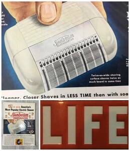 1950年代 LIFE誌切り抜き広告アンティークポスター★Sunbeam shavemaster シェイバー
