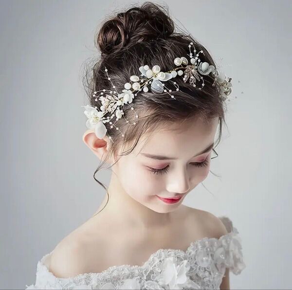 カチューシャ ウェディング ヘアアクセサリー 結婚式 パール ヘッドドレス髪飾り