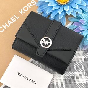 【新品】MICHAEL KORS 折り財布 ブラック レザー 折り財布