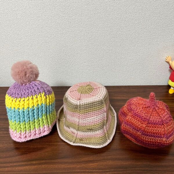 3点セット ハンドメイド キッズ帽子