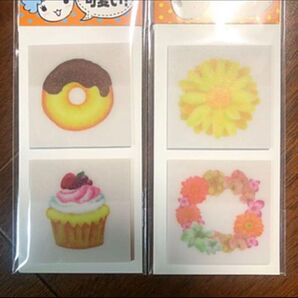 デコふせん 二種類セット ドーナツ&ケーキ フラワーズ
