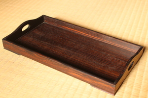  prompt decision # ebony. length hand tray #28cm# tea tray #. tea utensils purple . karaki . tree natural wood one sheets board table serving tray rose wood antique old tool antique 