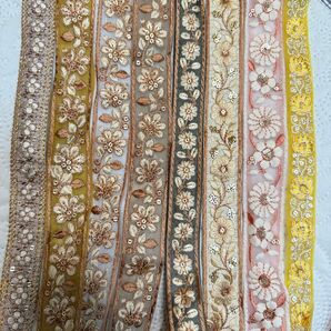 【セール!おまとめ対象外】インド刺繍リボン50㎝×8本細身