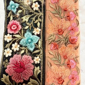 【お得!おまとめ対象外】インド刺繍リボン1M×2本