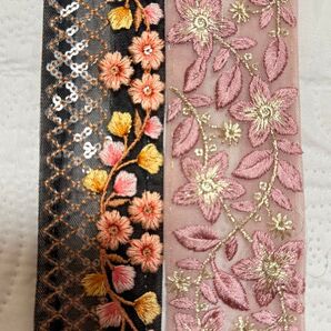 【お得!おまとめ対象外】インド刺繍リボン1M×2本