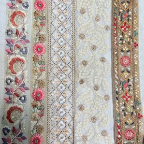 【セール!おまとめ対象外】インド刺繍リボン1M×5本7