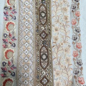 【セール!おまとめ対象外】インド刺繍リボン1M×5本10