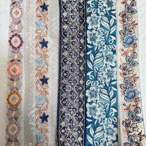 【セール!おまとめ対象外】インド刺繍リボン1M×5本19