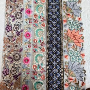 【セール!おまとめ対象外】インド刺繍リボン1M×5本24