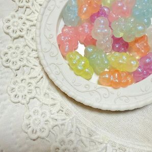 No.105パステルカラー雲アクリルパーツ21個