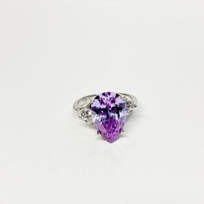 Sliver 銀 925 CZ しずく リング 指輪 13号