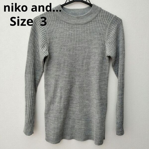 ニコアンド niko and… 長袖ニット グレー スリット