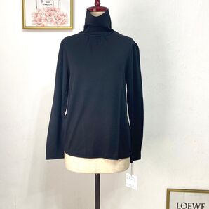 新品 WOOL FACTORY ウールファクトリー ウール プルオーバー 長袖 ブラック 黒 ハイネック カットソー レディース