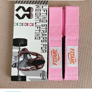 Fitarc ウェイトリフティング リフティングストラップ、パワーリフティング&デッドリフティング用リストストラップ ピンク