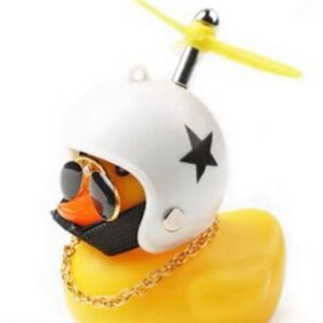蓄光プロペラ レッツゴー! ヘルメットダック ホワイト 星