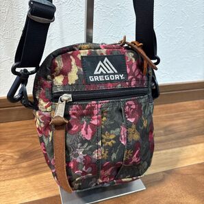 【美品】グレゴリー キャンパス×レザー ショルダーバッグ 総柄