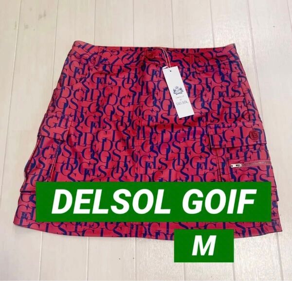 新品■デルソルゴルフ■レディース カーゴ スカート M ゴルフウェア 一体型インナー付 ピンク GOLF