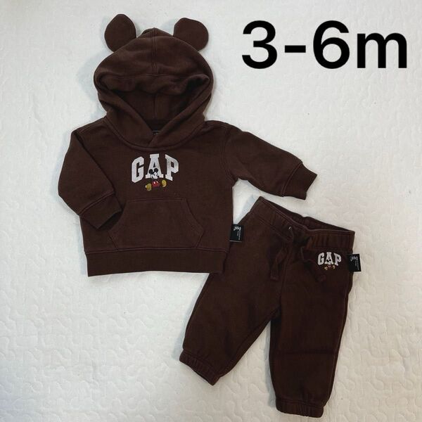 ベビー 3-6m GAP セットアップ 裏起毛 ミッキー パーカー