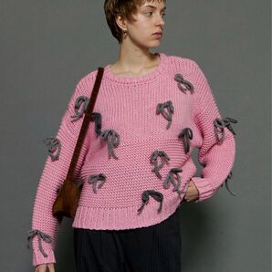 Random Ribbon Knit Tops/ランダムリボンニットトップス【MAISON SPECIAL/メゾンスペシャル】