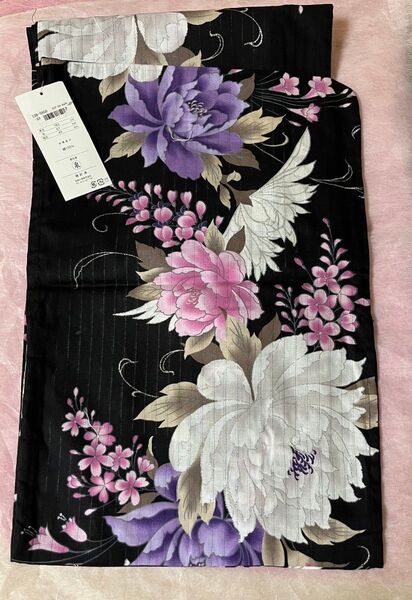 浴衣 Sweet lily 芍薬 ラメ入り 153~163cm適応 タグ付き