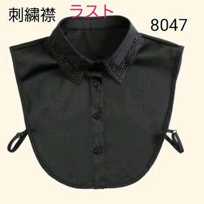 新品 レディース トップス ファッション小物 つけ襟 ブラウス風 ハーフ刺繍 襟 ブラック