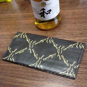 LONGCHAMP ロンシャン レザー 長財布 札入れ 2つ折り レザー ブラウン 良品! ルイビトン袋