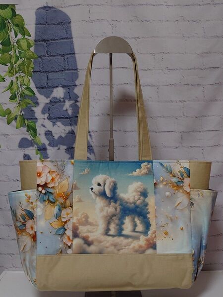 fluffy cloudsマルチーズ サイドポケットショルダーバッグ ハンドメイド