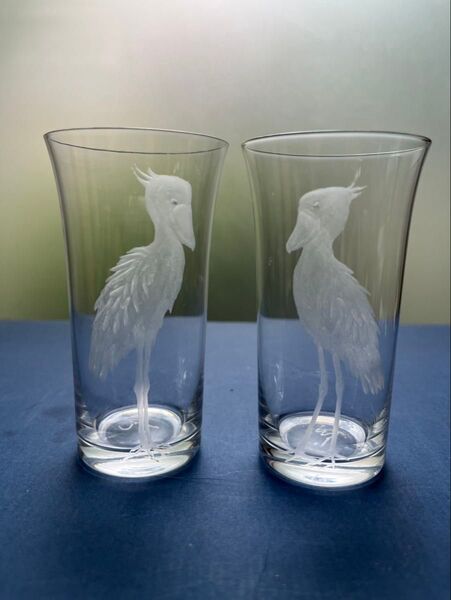 ハシビロコウ 一口ビールグラス ペア 2個セット